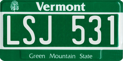 VT license plate LSJ531