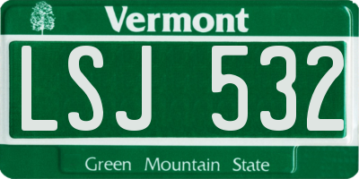 VT license plate LSJ532