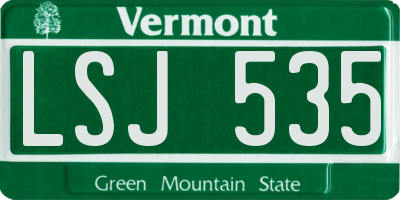 VT license plate LSJ535