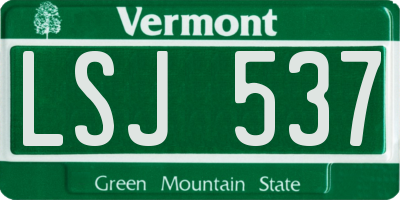 VT license plate LSJ537