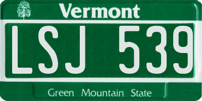 VT license plate LSJ539