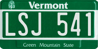 VT license plate LSJ541