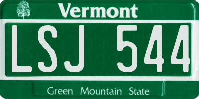 VT license plate LSJ544