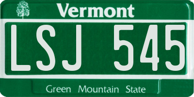 VT license plate LSJ545
