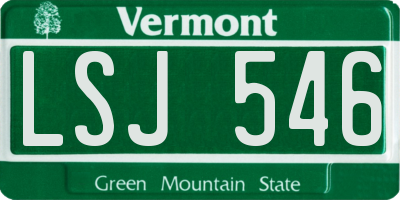 VT license plate LSJ546
