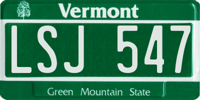 VT license plate LSJ547