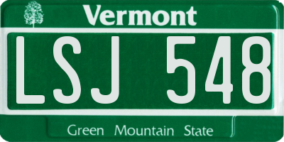 VT license plate LSJ548