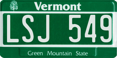 VT license plate LSJ549