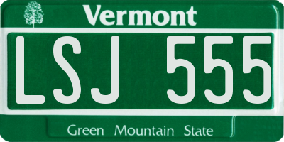 VT license plate LSJ555