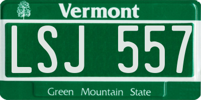 VT license plate LSJ557