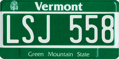 VT license plate LSJ558