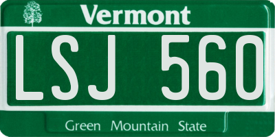 VT license plate LSJ560