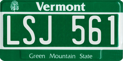 VT license plate LSJ561