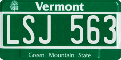 VT license plate LSJ563