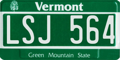 VT license plate LSJ564