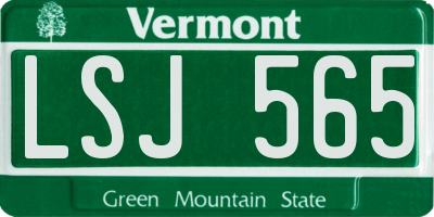 VT license plate LSJ565