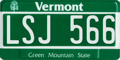 VT license plate LSJ566