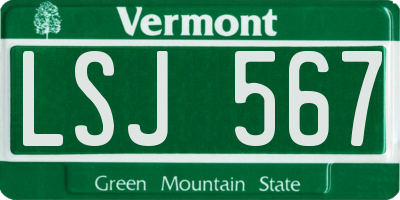 VT license plate LSJ567