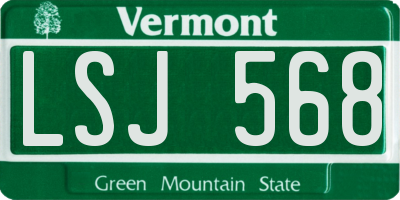 VT license plate LSJ568