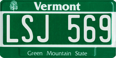 VT license plate LSJ569