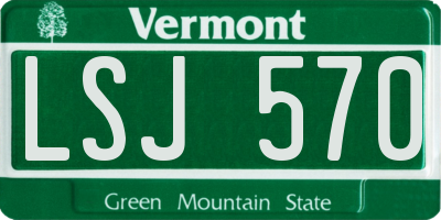 VT license plate LSJ570
