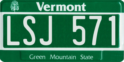 VT license plate LSJ571