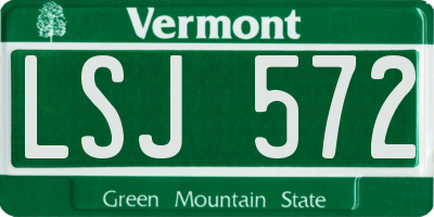VT license plate LSJ572