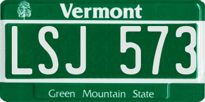 VT license plate LSJ573