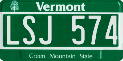 VT license plate LSJ574
