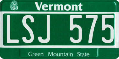 VT license plate LSJ575