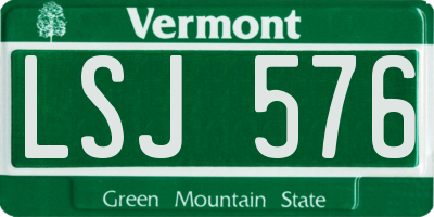 VT license plate LSJ576