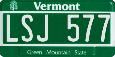 VT license plate LSJ577