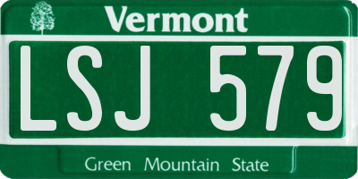 VT license plate LSJ579