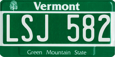 VT license plate LSJ582