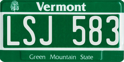 VT license plate LSJ583