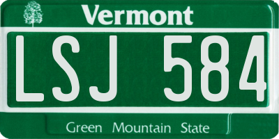 VT license plate LSJ584