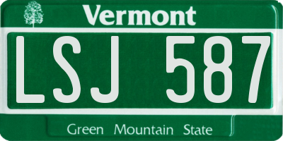 VT license plate LSJ587