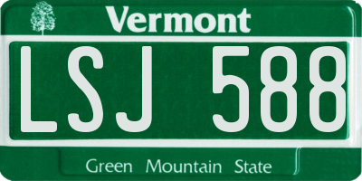 VT license plate LSJ588