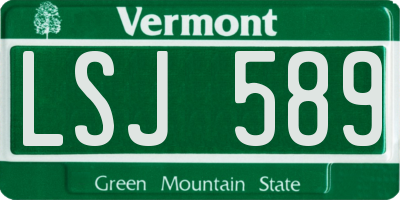 VT license plate LSJ589