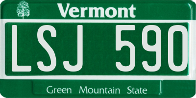 VT license plate LSJ590