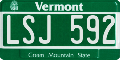 VT license plate LSJ592