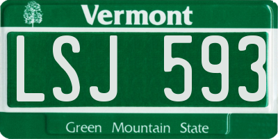 VT license plate LSJ593