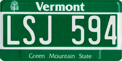 VT license plate LSJ594