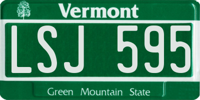 VT license plate LSJ595