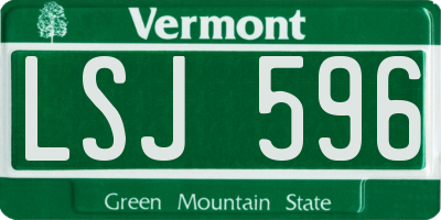 VT license plate LSJ596