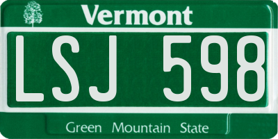 VT license plate LSJ598