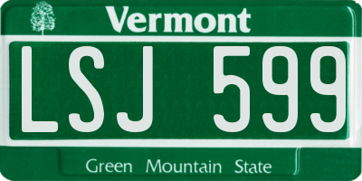 VT license plate LSJ599