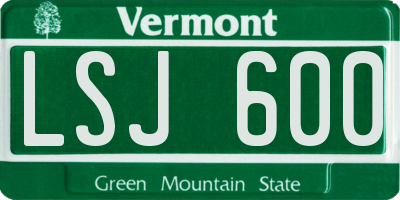 VT license plate LSJ600