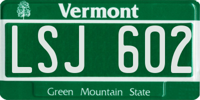 VT license plate LSJ602
