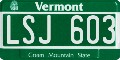 VT license plate LSJ603